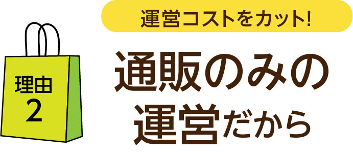 通販のみの運営だから